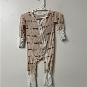 Mama's Girl Tan and White Kids One Piece